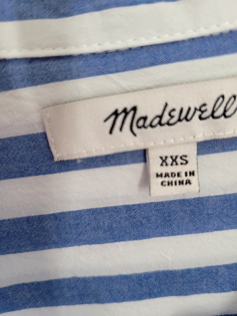 Madewell Airy Oversized Fit Poplin Stripe Button Up Shirt Size XXS - Picture 5 of 9